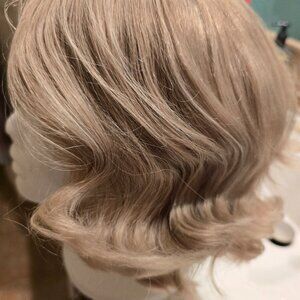 Professionally colored 10" 4x4 wear & go Ash Blonde wig w/ with added bundle